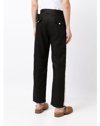 Pantalon chino imprimé noir et blanc Bode