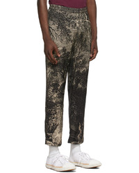 Pantalon chino imprimé noir Dries Van Noten