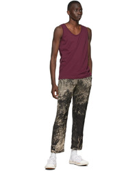 Pantalon chino imprimé noir Dries Van Noten