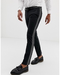Pantalon chino imprimé noir Twisted Tailor