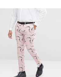 Pantalon chino imprimé rose