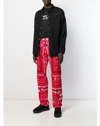 Pantalon chino imprimé rouge Versace
