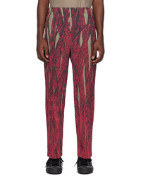 Pantalon chino imprimé rouge Homme Plissé Issey Miyake