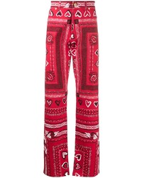Pantalon chino imprimé rouge Versace