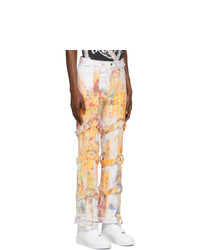 Pantalon chino imprimé tie-dye blanc Who Decides War by MRDR BRVDO