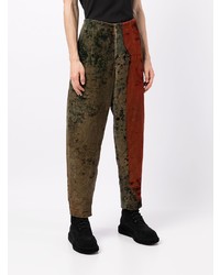 Pantalon chino imprimé tie-dye marron Uma Wang