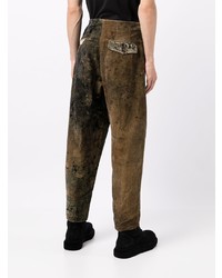 Pantalon chino imprimé tie-dye marron Uma Wang