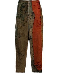 Pantalon chino imprimé tie-dye marron Uma Wang
