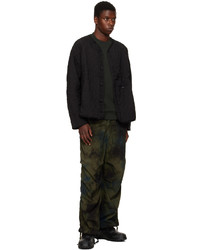 Pantalon chino imprimé tie-dye vert foncé Nemen