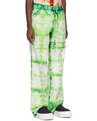 Pantalon chino imprimé tie-dye vert menthe Nahmias