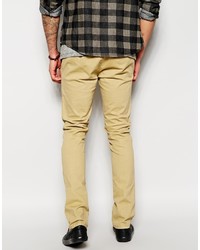 Pantalon chino marron clair Solid