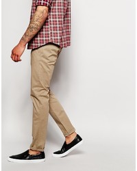 Pantalon chino marron clair Selected