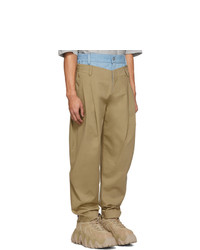 Pantalon chino marron clair Feng Chen Wang