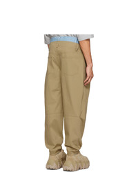 Pantalon chino marron clair Feng Chen Wang