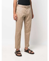 Pantalon chino marron clair Dell'oglio