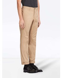 Pantalon chino marron clair Prada