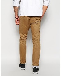 Pantalon chino marron clair Selected