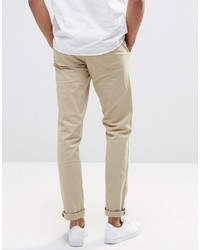 Pantalon chino marron clair Pull&Bear