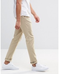 Pantalon chino marron clair Pull&Bear