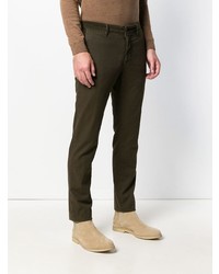 Pantalon chino marron foncé Incotex