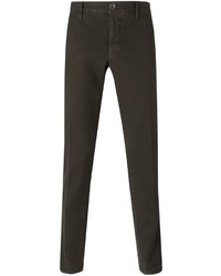 Pantalon chino marron foncé Incotex