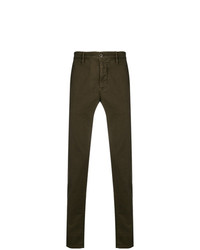 Pantalon chino marron foncé Incotex