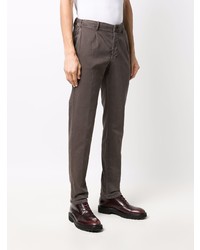 Pantalon chino marron foncé Incotex