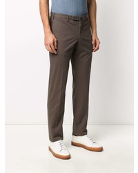 Pantalon chino marron foncé Incotex