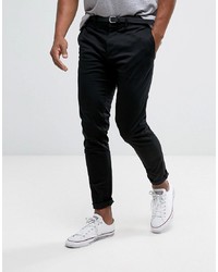 Pantalon chino noir Pull&Bear