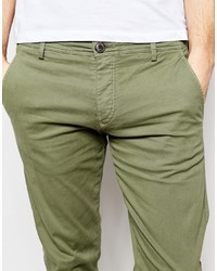 Pantalon chino olive Selected