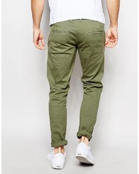 Pantalon chino olive Selected