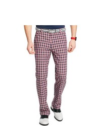 Pantalon chino rouge et bleu marine