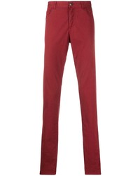 Pantalon chino rouge Canali