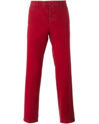Pantalon chino rouge Kiton