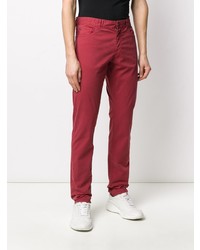 Pantalon chino rouge Canali