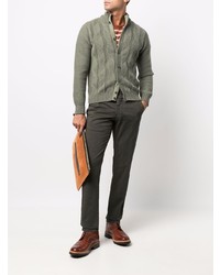 Pantalon chino vert foncé Incotex