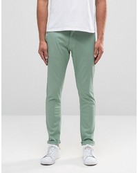 Pantalon chino vert menthe