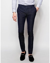 Pantalon de costume à carreaux bleu marine Asos