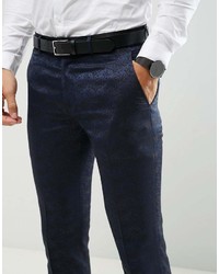 Pantalon de costume à carreaux bleu marine