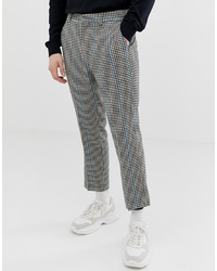 Pantalon de costume à carreaux gris ASOS DESIGN