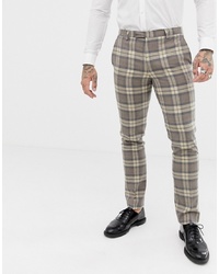 Pantalon de costume à carreaux gris Twisted Tailor