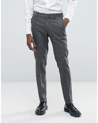 Pantalon de costume à chevrons gris foncé Asos