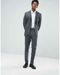 Pantalon de costume à chevrons gris foncé Asos