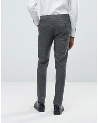 Pantalon de costume à chevrons gris foncé Asos