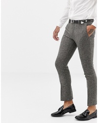 Pantalon de costume à chevrons gris foncé Twisted Tailor