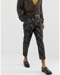 Pantalon de costume à fleurs noir ASOS Edition