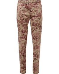 Pantalon de costume à fleurs vert foncé Valentino