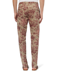 Pantalon de costume à fleurs vert foncé Valentino