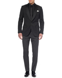 Pantalon de costume á pois noir et blanc Dolce & Gabbana