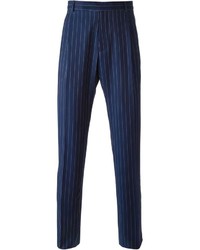 Pantalon de costume à rayures verticales bleu marine J.W.Anderson